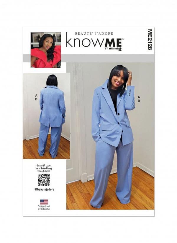 Know Me Sewing Pattern 2128, Jackets, Trousers, Suits for Women, K5 (8-10-12-14-16) - Intermediate