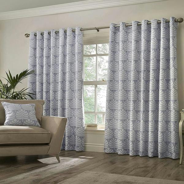 Paoletti Horto Eyelet Curtains - Blue - 