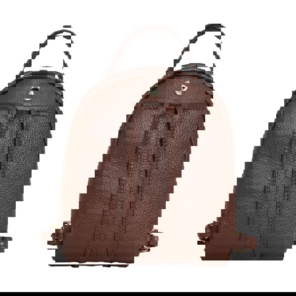 Assots London 'Betty' Tan Zip Top Mini Pebble Grain Leather Backpack