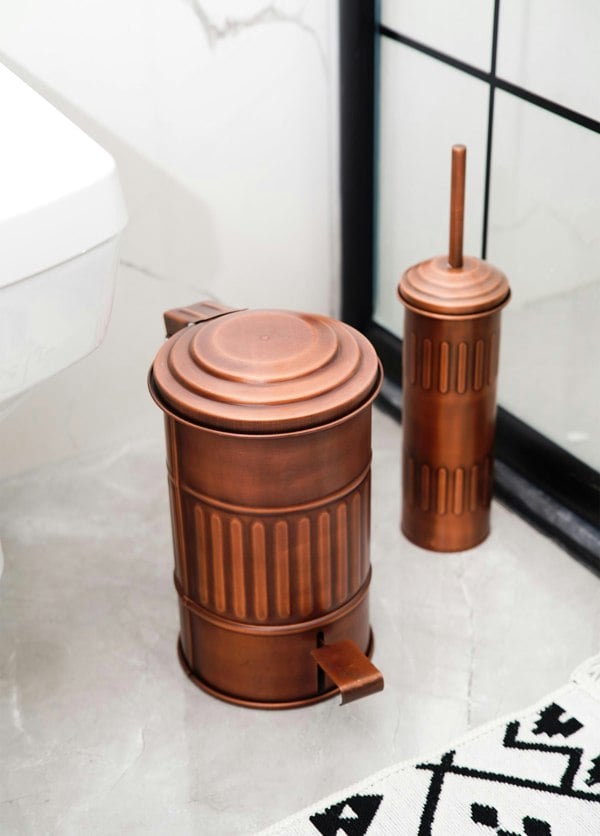 Rozi Copper Toilet Brush And Holder