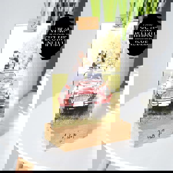 MijMoj Design Personalised Oak Picture Holder with Photo Print Option