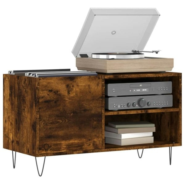 Berkfield Record Cabinet Smoked Oak 85x38x48 cm Engineered Wood