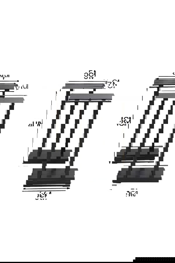 Living and Home 40cm/15.75 inch Set of 2 Black Iron Table Legs Furniture Replacement Legs for Coffee Table, Bench