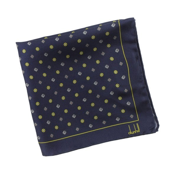 Dunhill mulberry silk pocket square Luxurious silk with an archive cufflink pattern