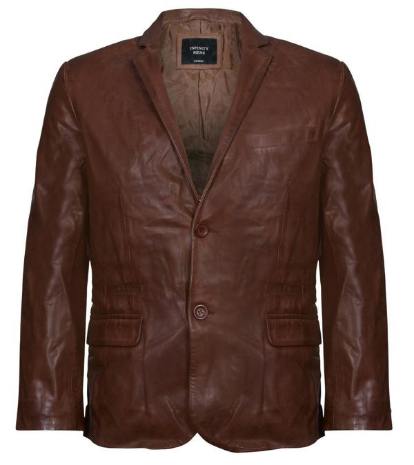 Infinity Leather Mens Jacket Leather Blazer Soft Italian Fitted Vintage Coat