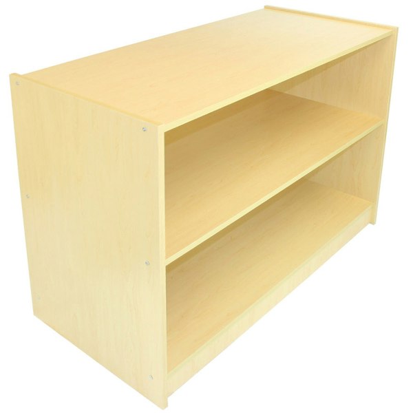 Maple A1200 shop counter featuring a smooth finish, two spacious shelves, and a modern design, ideal for retail displays