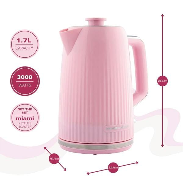 Hamilton Beach Miami Kettle & Toaster Set Flamingo Pink - Hamilton Beach UK