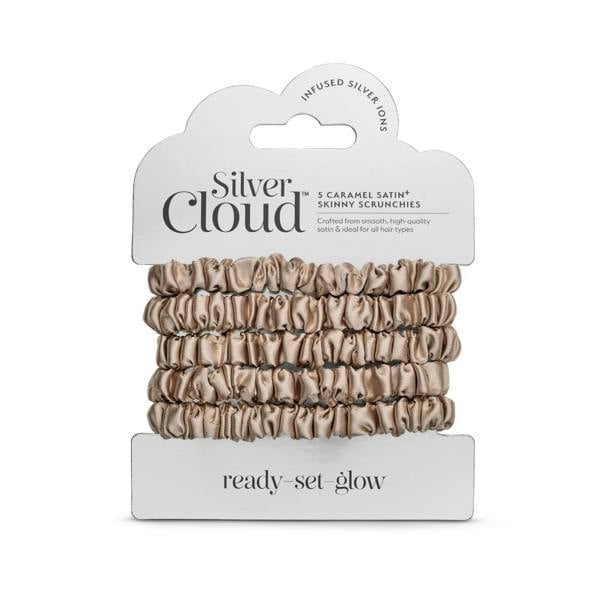 Silver Cloud Beauty Silver Cloud Skinny Hair Scrunchie Caramel 5 Pack