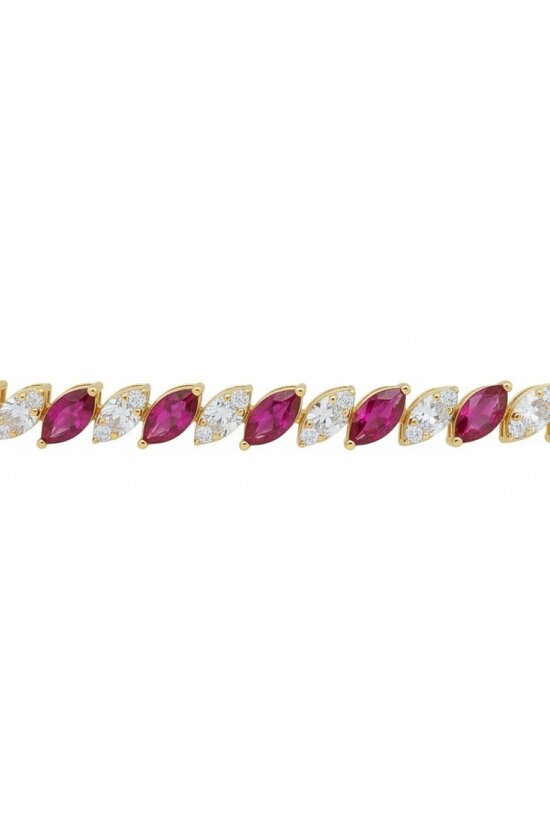 Latelita Viscountess Tennis Bracelet Ruby Gold