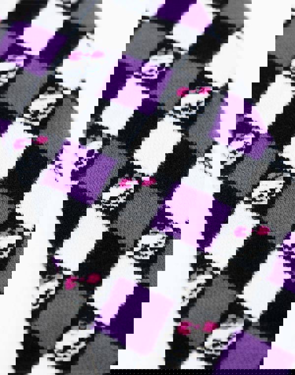 Monster High Womens Purple Argyle Skulls Knee-Length Socks