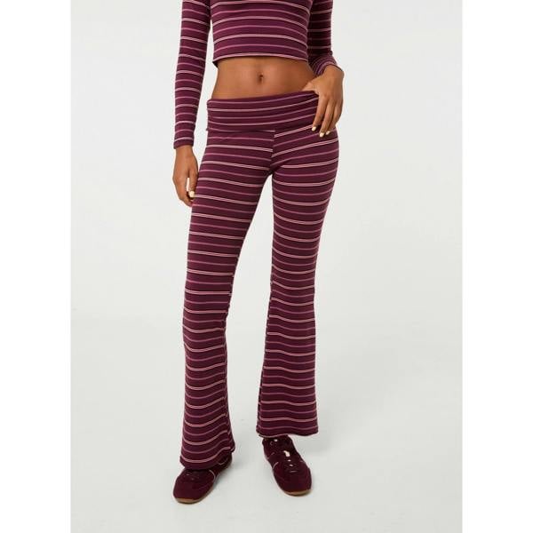 Pink Vanilla Stripe Foldover Trousers