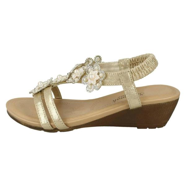 Savannah Ladies Savannah Mid Wedge Slingback Sandals