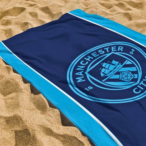 Manchester City FC Stripe Towel, Bedroom, Sports, Gift