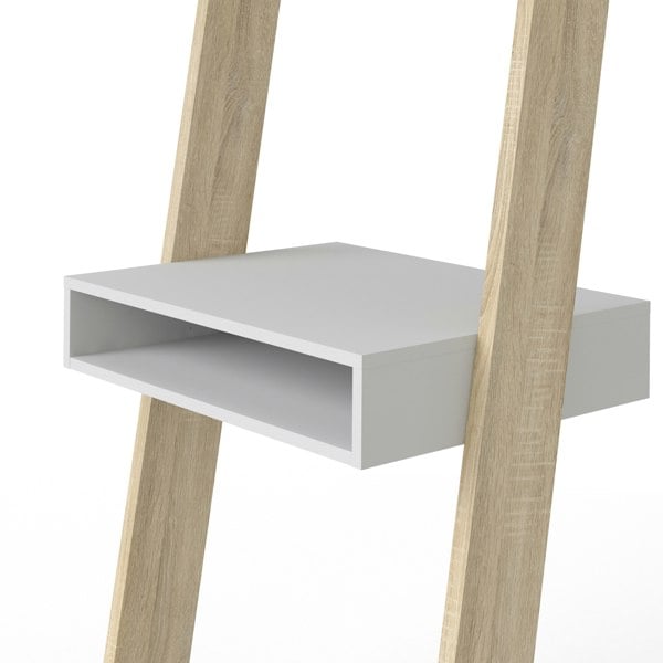 Furniture To Go Oslo Leaning Desk in White and Oak
