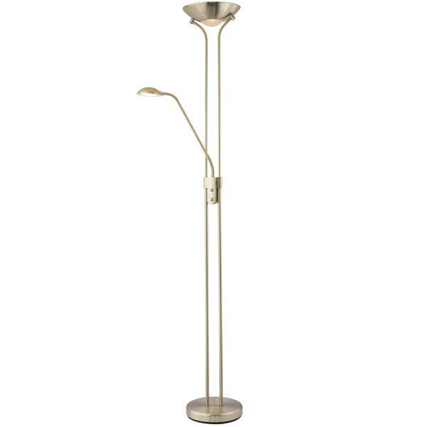 LED Mother and Child Floor Lamp in Satin Nickel with Rotary Dimmer Switches Image 1