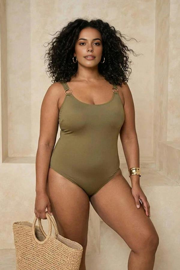 WOVCOR Plus Size Swimsuit with Accessories