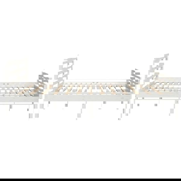 Berkfield Bed Frame White Solid Wood 200x200 cm