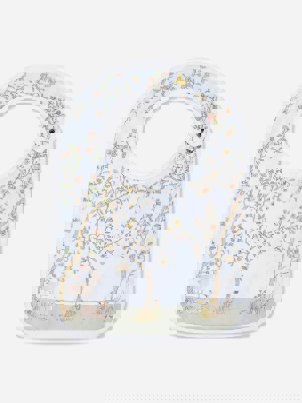 Atelier Choux Baby Boys In Bloom Swaddle And Satin Bib Set in Blue