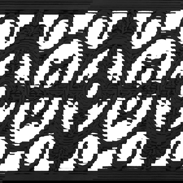 JVL Lexi Wrought Iron Effect Rubber Doormat, 45x75cm