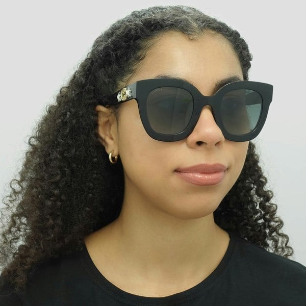 Gucci Sunglasses GG0208S 001 Black Grey Gradient