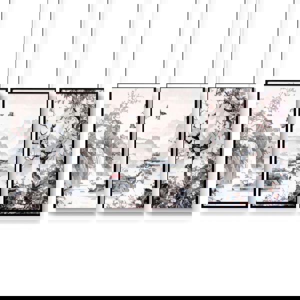 Wall Art For Living Room Large | Set of 3 Chinoiserie Wall art Prints