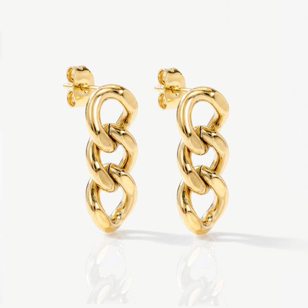 MUCHV Short Chain Stud Earrings