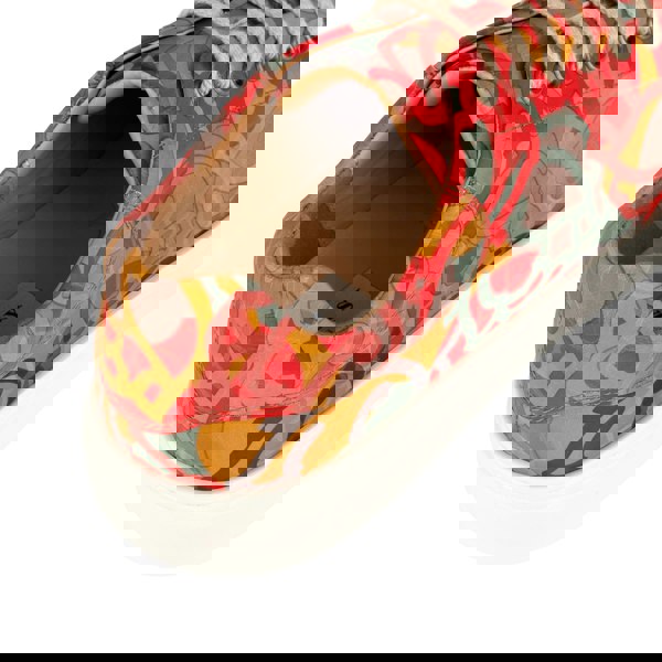 Embassy London Sun City - Multi Print - Men's white sole trainer in eye catching soft leather