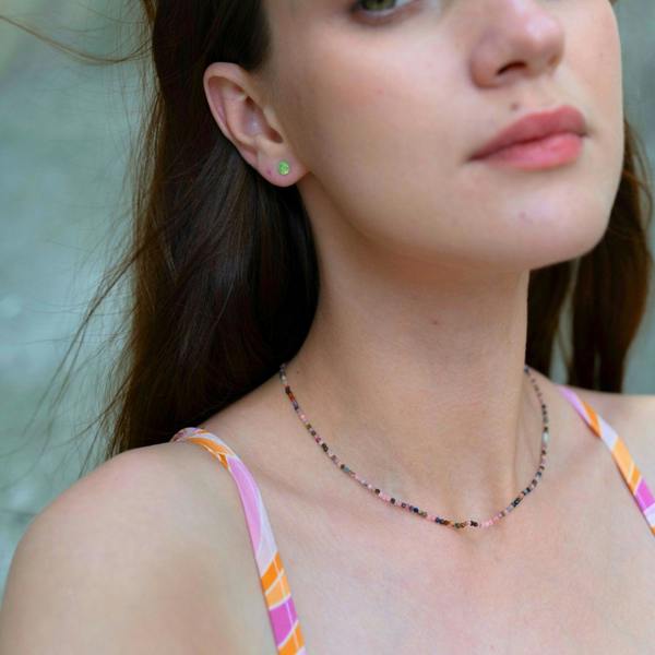 Spero London Fine Multicolor Tourmaline Sterling Silver Necklace