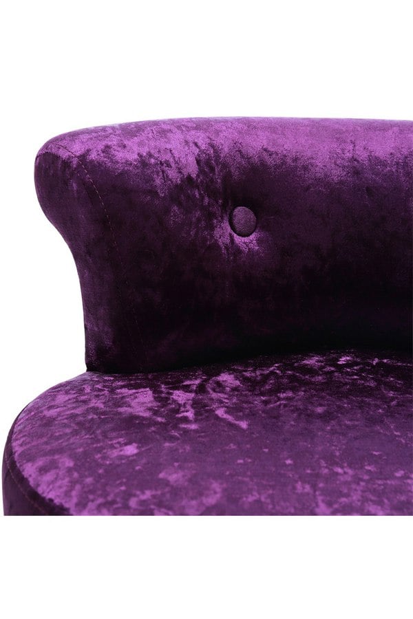 Living and Home Luxury Ice Velvet Dark Purple Upholstery Dressing Stool