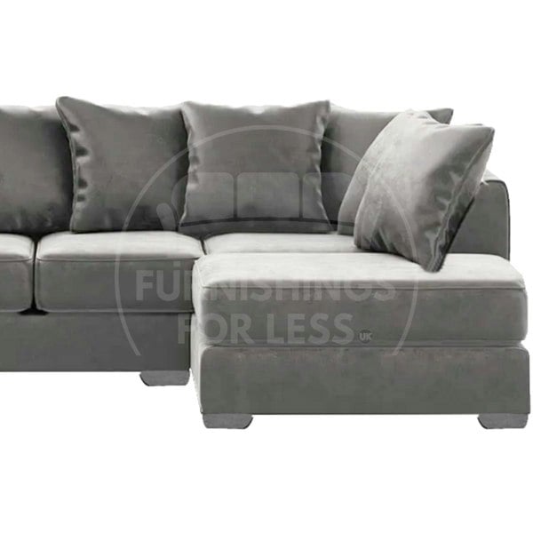 Ella Plush Velvet Fabric Corner Sofa - 4