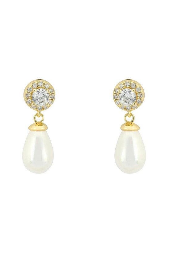 Latelita Timeless Pearl Teardrop Earrings Gold
