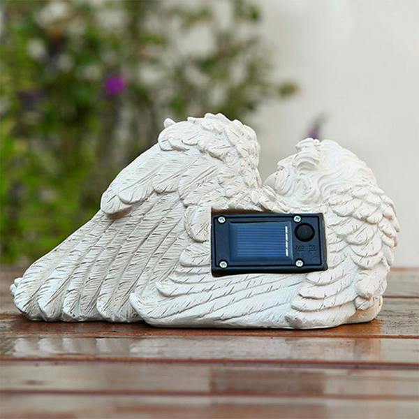 Leaper Solar-Powered Angel Figurine Outdoor Decor Night Light
