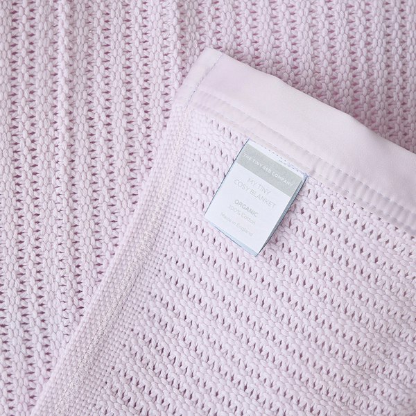 Luxury Organic Baby Blanket with Satin Edging – Dusty Pink - The Tiny Bed Company™