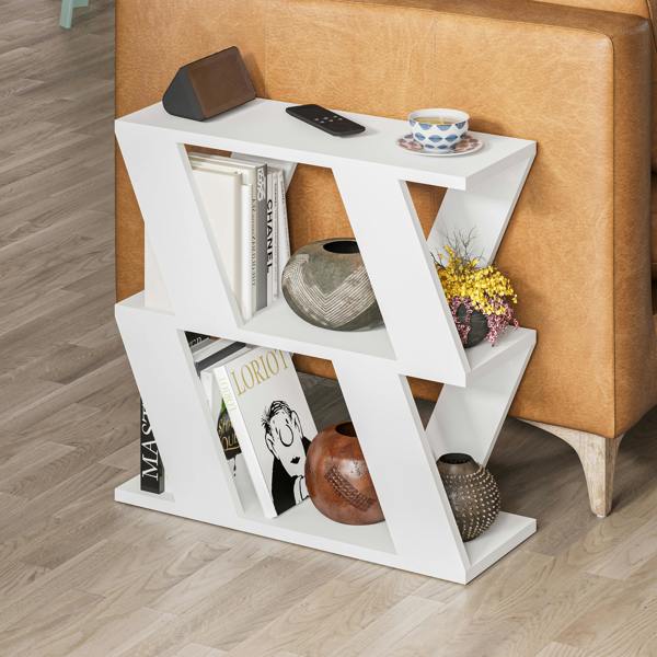 Decortie Lazena Modern 3-Tier Side Table, Slim Particleboard End Table H55.4cm