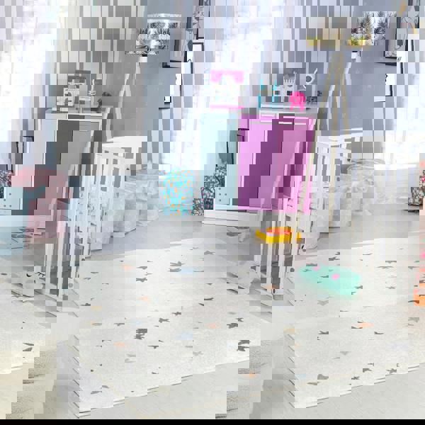 Livabliss Lillian-Kids Beige Orange Green Grey Washable Rug for Children's Rooms