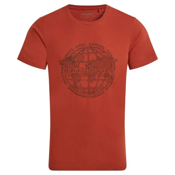 Craghoppers Mens Lucent Back Print Short-Sleeved T-Shirt - Red Beach