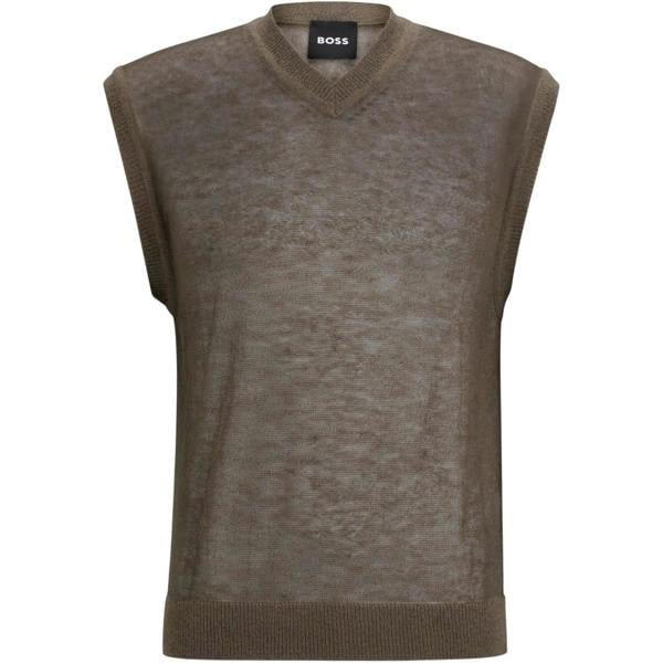 Boss Mens Lucid Crew Neck T-Shirt - Beige - 