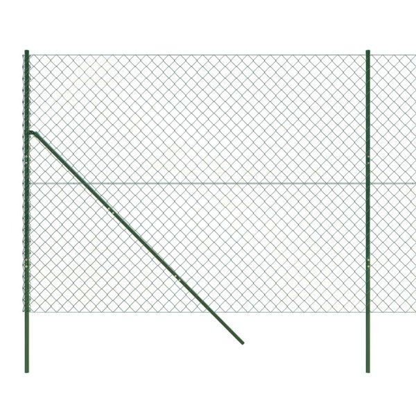 Berkfield Chain Link Fence Green 1.6x10 m