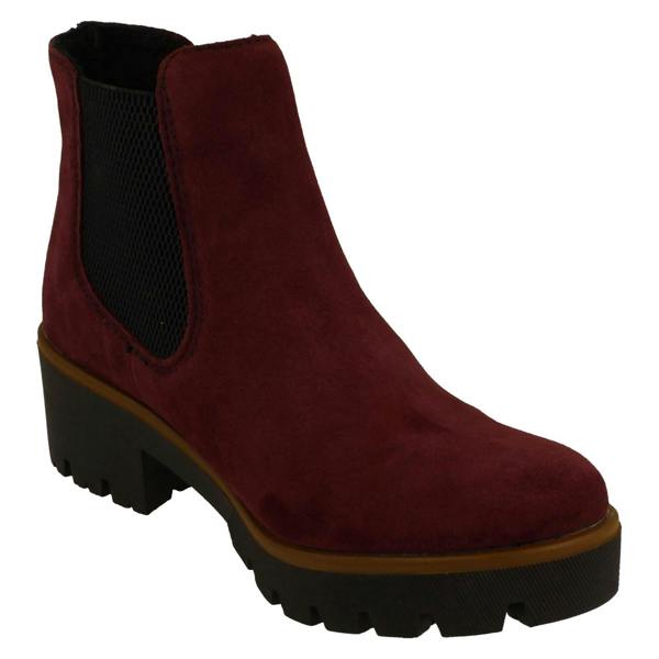 Rieker Ladies Rieker Chunky Gusset Detailed Heeled Ankle Boots 79265