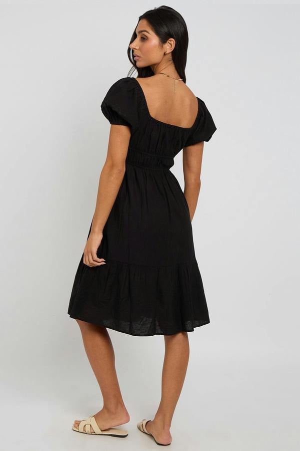Urban Bliss Black Milk-Maid Smock Dress