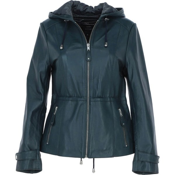 'Anne' Leather Jacket with Adjustable Waist String
