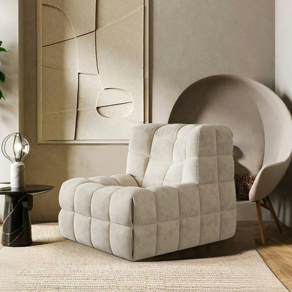 Arneson Single Seater Sofa, Armchair, Corduroy-Weilai Concept