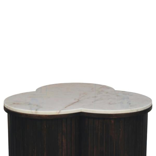 Artisan Furniture Solid Wood Verona Marble Coffee Table, Black with Marble