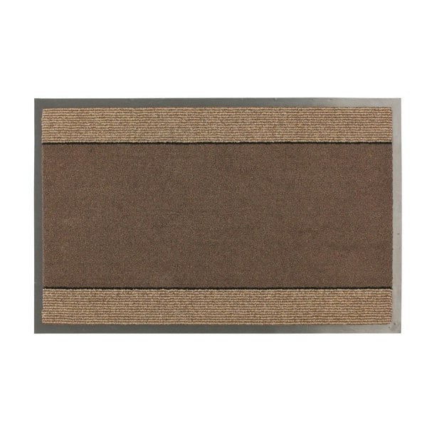 JVL Miracle Machine Washable with Stripes Barrier Mat, 40x60cm, Brown