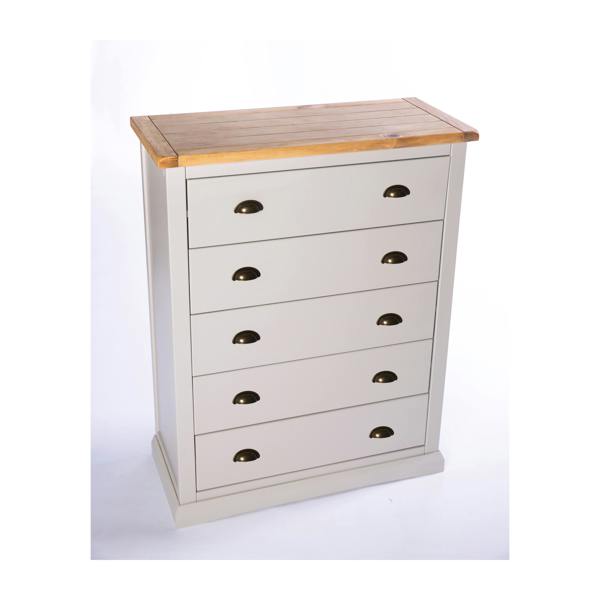 Cabinet Bits Loreo 5 Drawer Chest of Drawers Brass Cup Handle