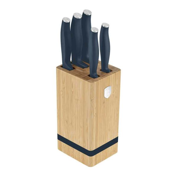 Berlinger Haus 6 Piece Knife Set with Bamboo Stand Matt Blue BH3143