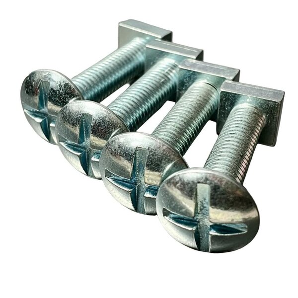 Fixaball Dome Roofing Bolts Slotted Cross Square Nut BZP 4.8 M5 M6 M8 M10