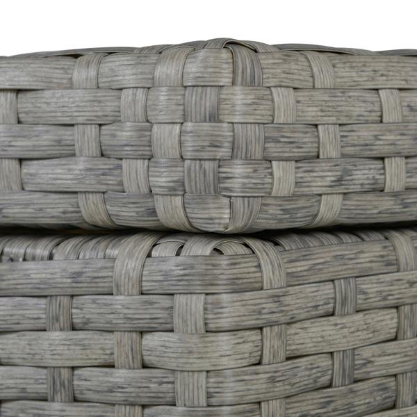 Wyld Haus Samilo 4 Seater Grey Rattan Garden Sofa Set With Storage Coffee Table