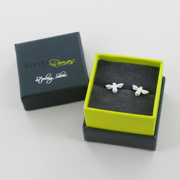 Sterling Silver Bumble Bee Stud - Reeves & Reeves