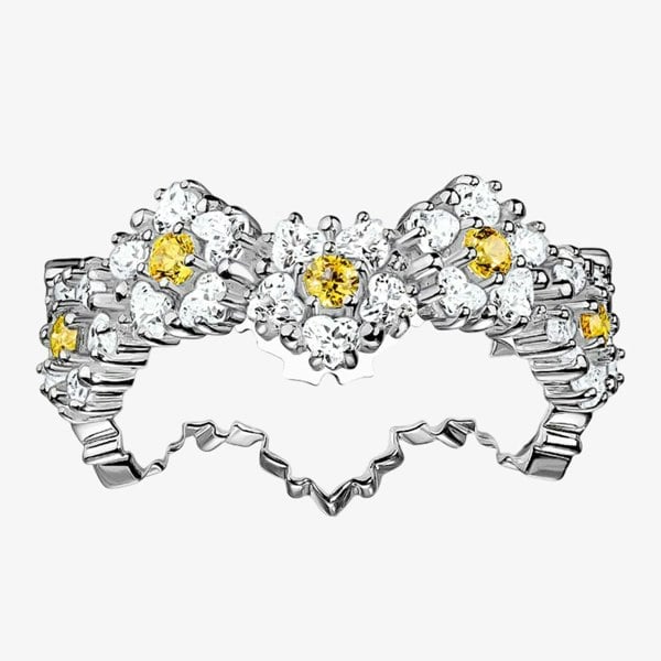 THOMAS SABO Ladies Silver Cubic Zirconia Multi Daisy Ring TR2337-051-4